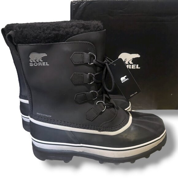 Sorel Caribou WP Insulated Men’s Size 11 Black Waterproof Winter Snow Boots - Picture 8 of 16